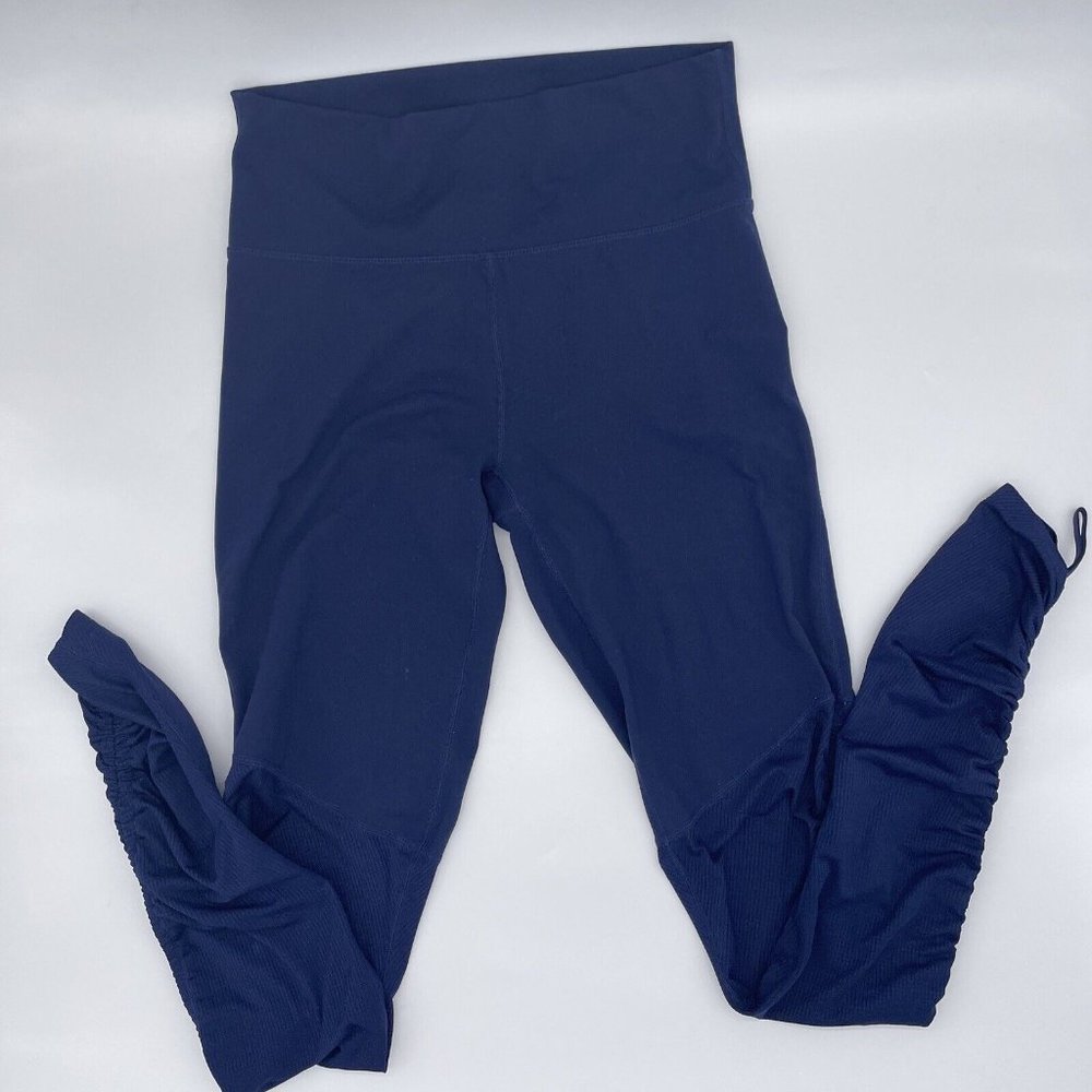 Fabletics Navy Blue High waisted w/side ruching detail-